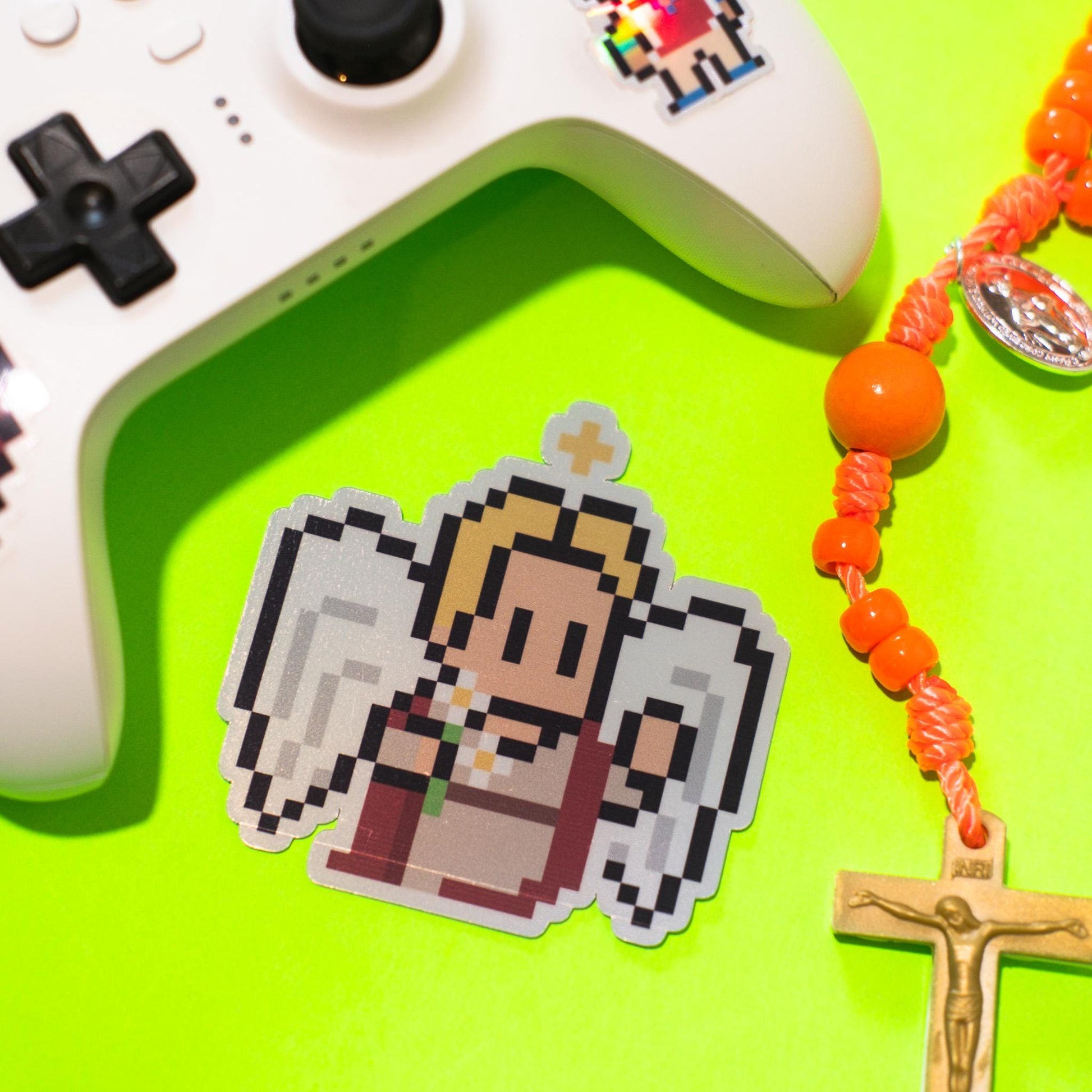 St. Gabriel the Archangel Holographic Video Game Sticker