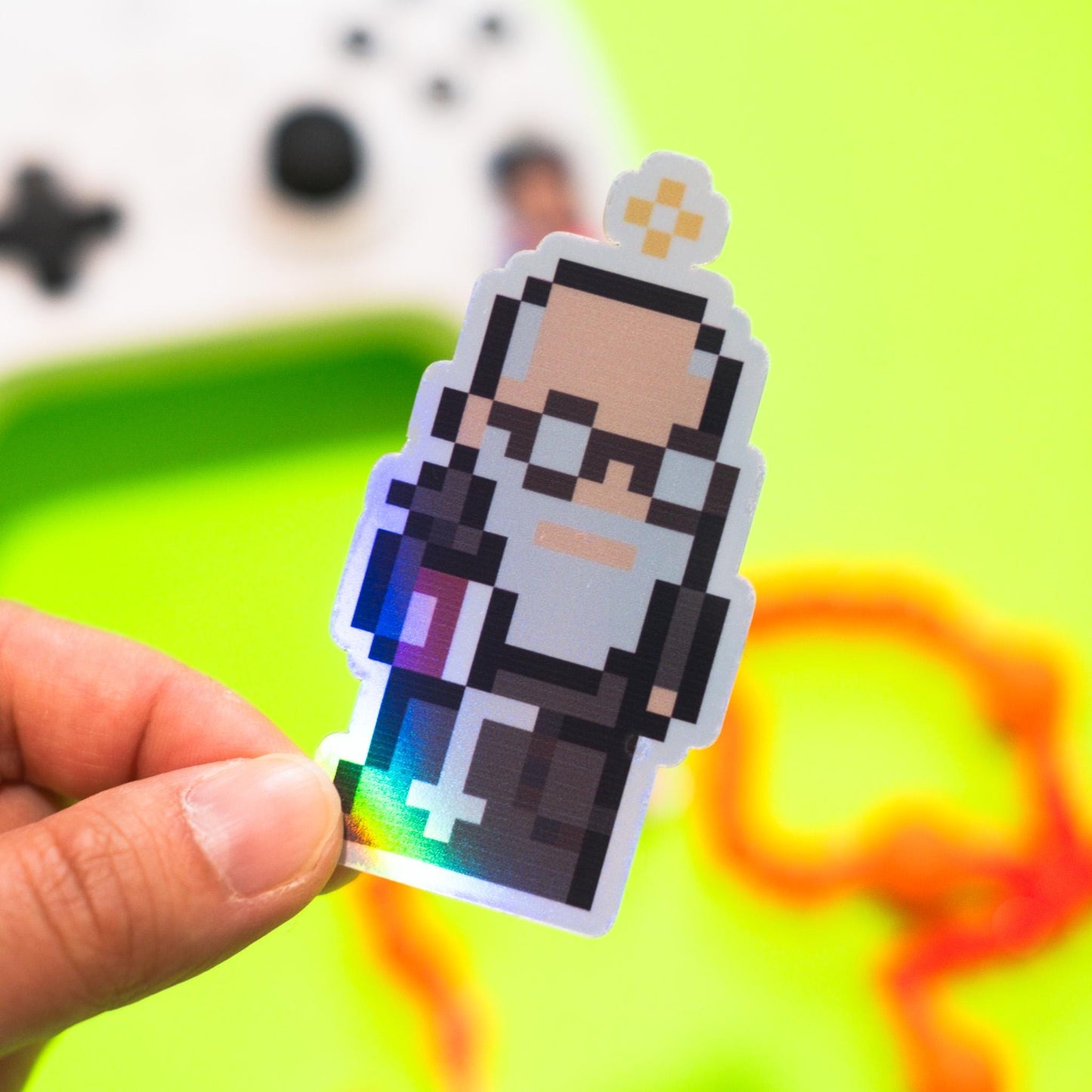 Blessed Solanus Casey Holographic Video Game Sticker