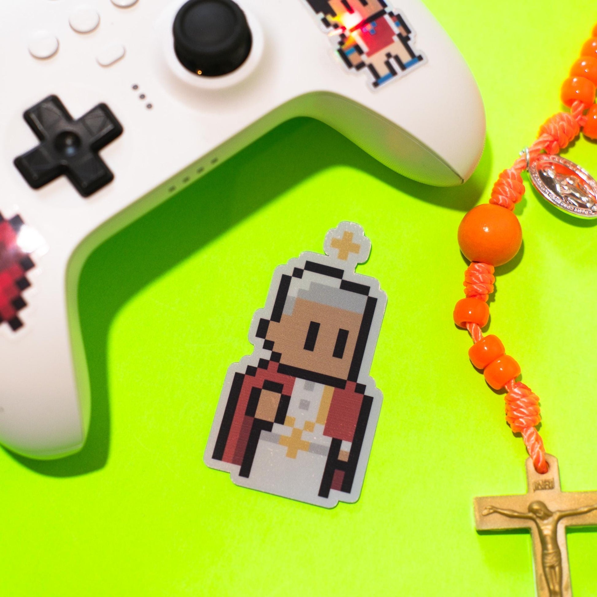 St. Pius X Holographic Video Game Sticker
