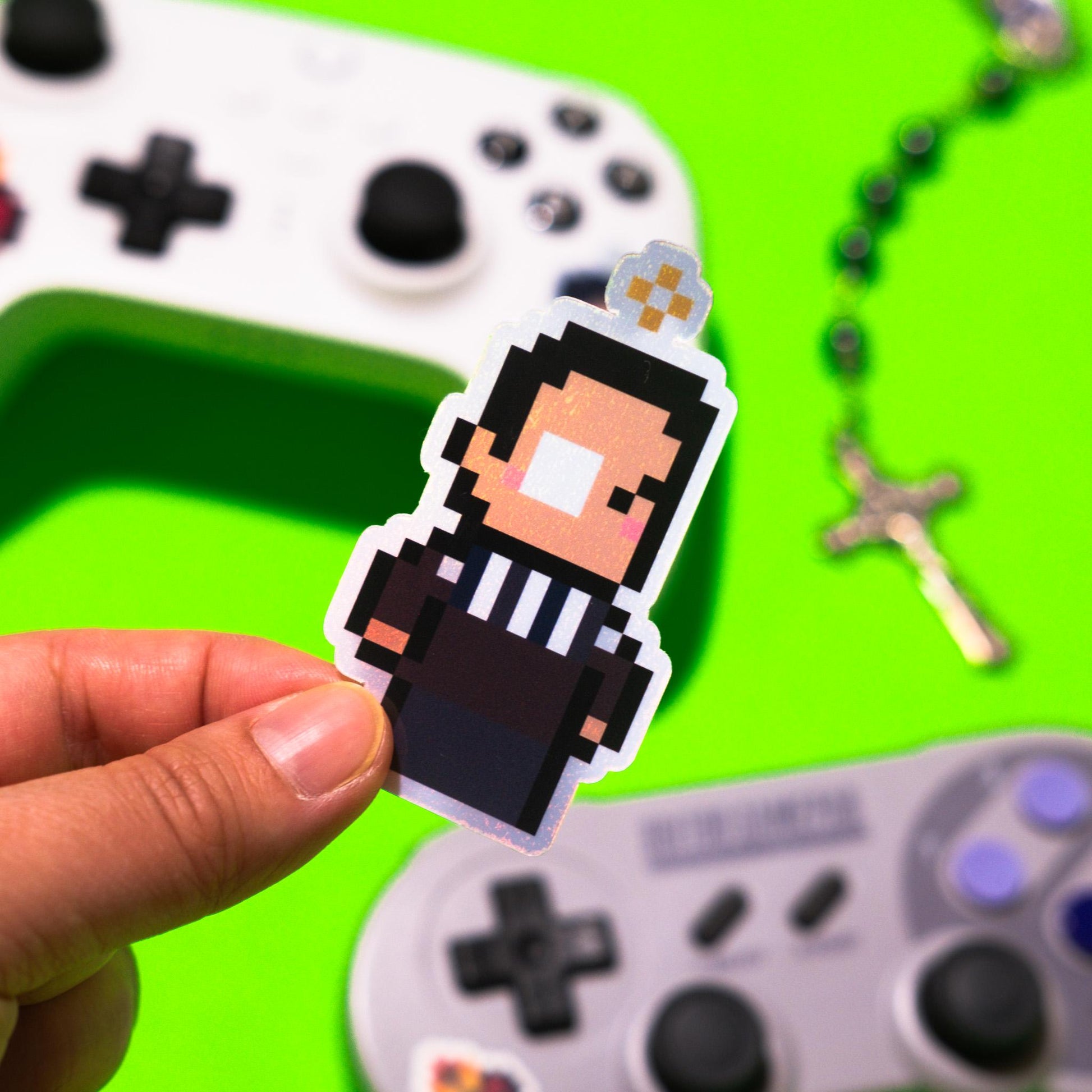 Holographic Servant of God Chiara Corbello Petrillo Video Game Sticker