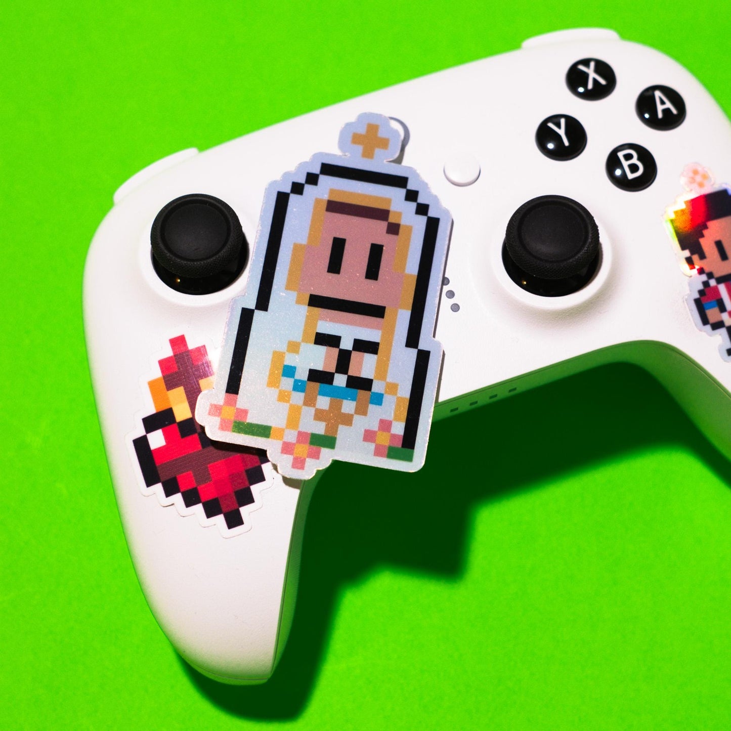 Holographic Our Lady of Lourdes Video Game Sticker