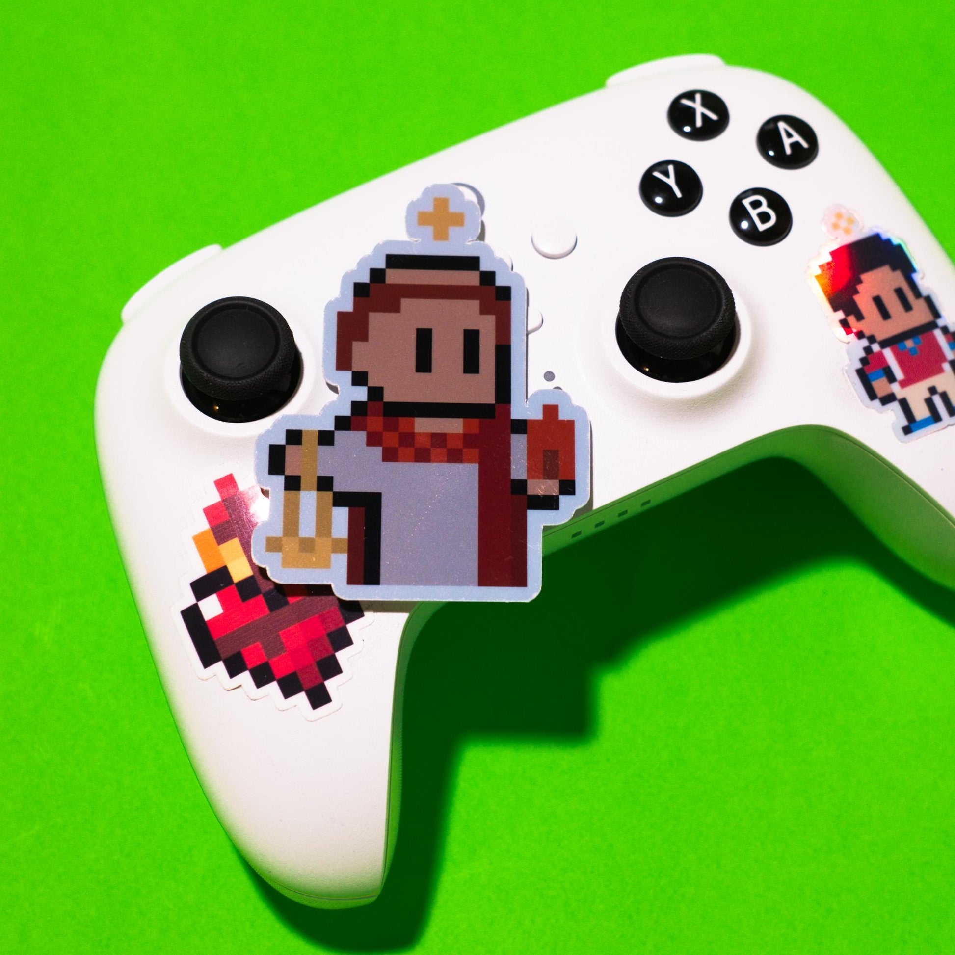 Holographic St. Stephen the Martyr Video Game Sticker