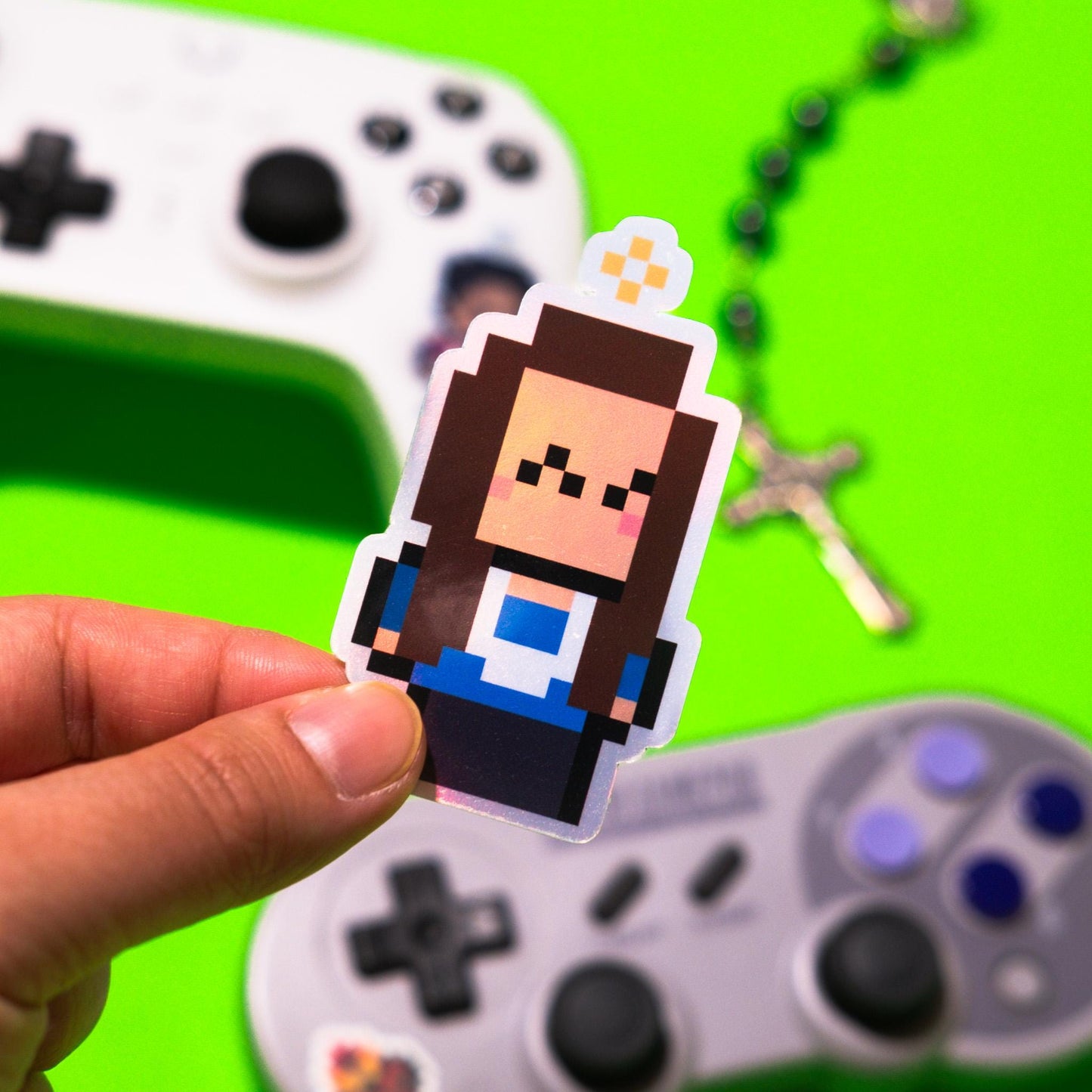 Holographic Servant of God Michelle Duppong Video Game Sticker