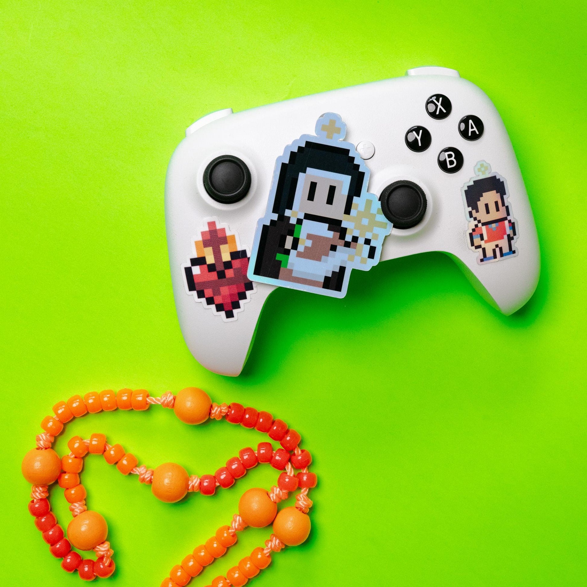 Holographic Saint Clare of Assisi Video Game Sticker