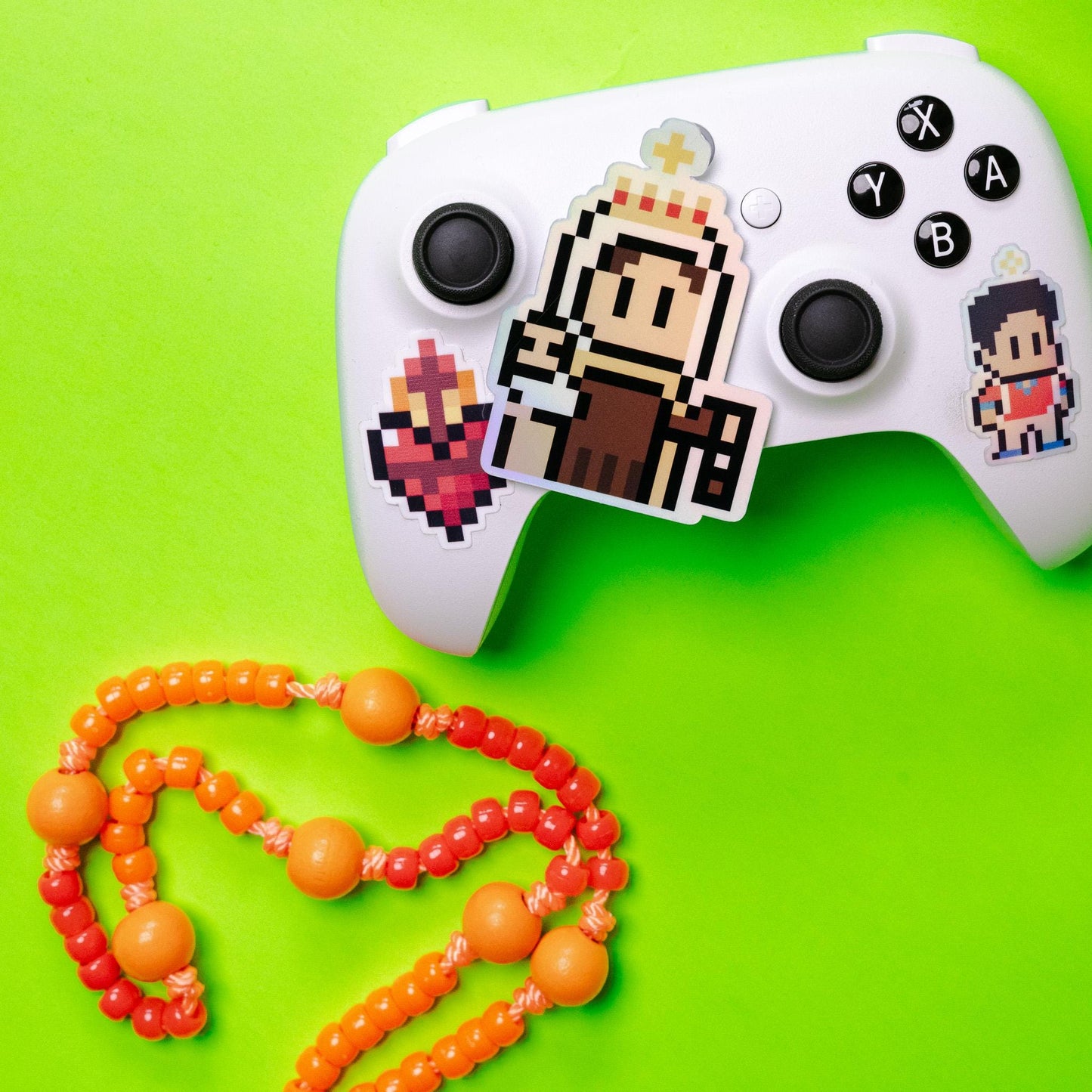 Holographic Our Lady of Mt. Carmel Video Game Sticker