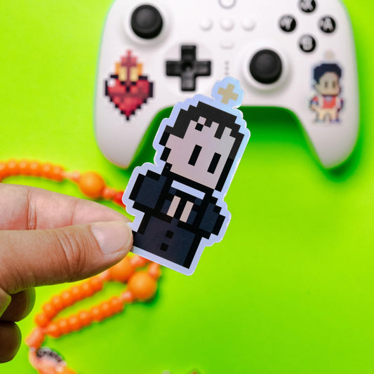 Holographic Saint John Bosco Video Game Sticker