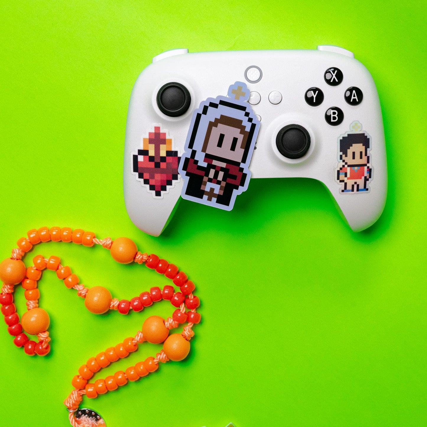 Holographic Saint Bernadette Video Game Sticker