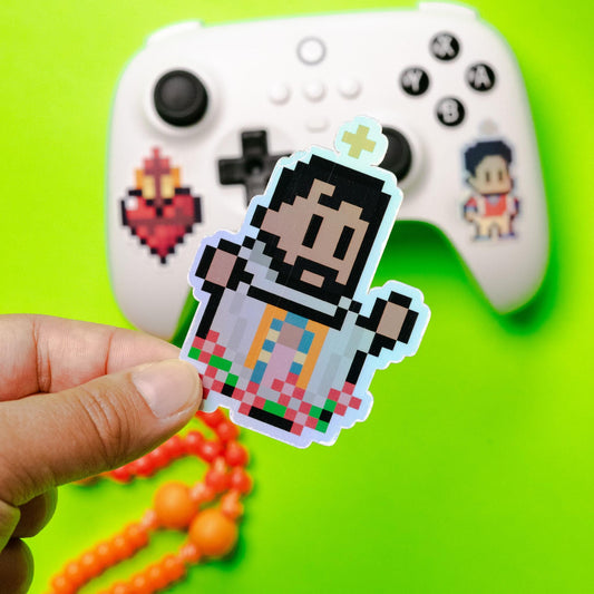 Holographic Saint Juan Diego Video Game Sticker