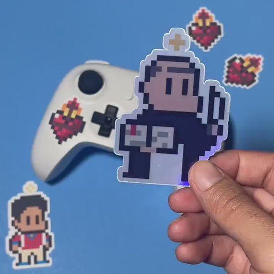 Holographic St. Thomas Aquinas Video Game Sticker