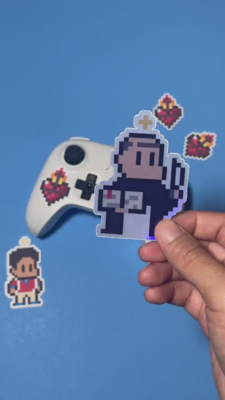 Holographic St. Thomas Aquinas Video Game Sticker