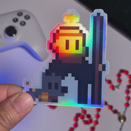 Holographic St. Dominic O.P. Video Game Sticker
