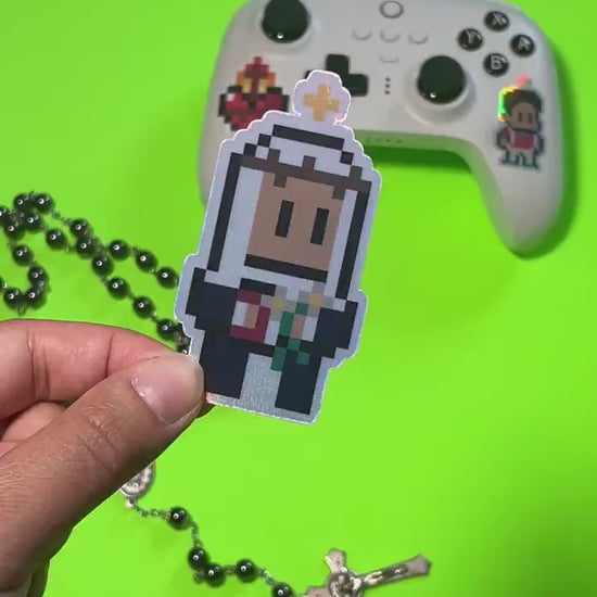 St. Catherine of Siena Holographic Video Game Sticker