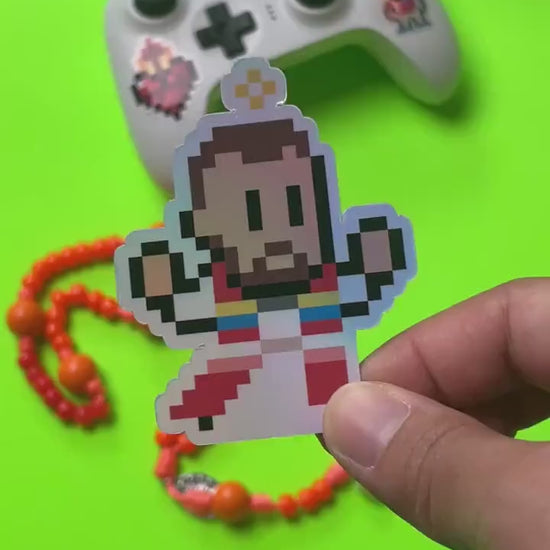 Holographic Blessed Stanley Rother Video Game Sticker