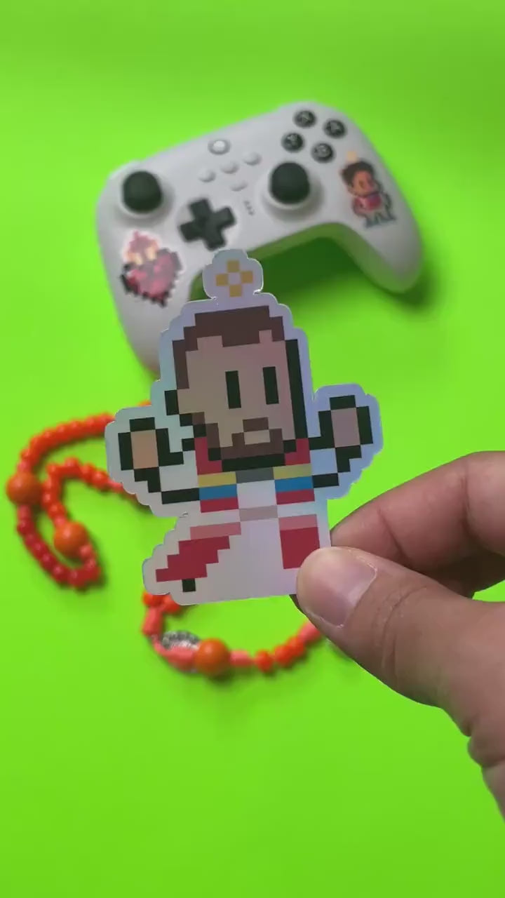 Holographic Blessed Stanley Rother Video Game Sticker