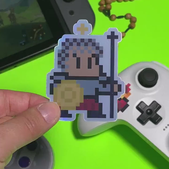 Holographic St. Joan of Arc Video Game Sticker