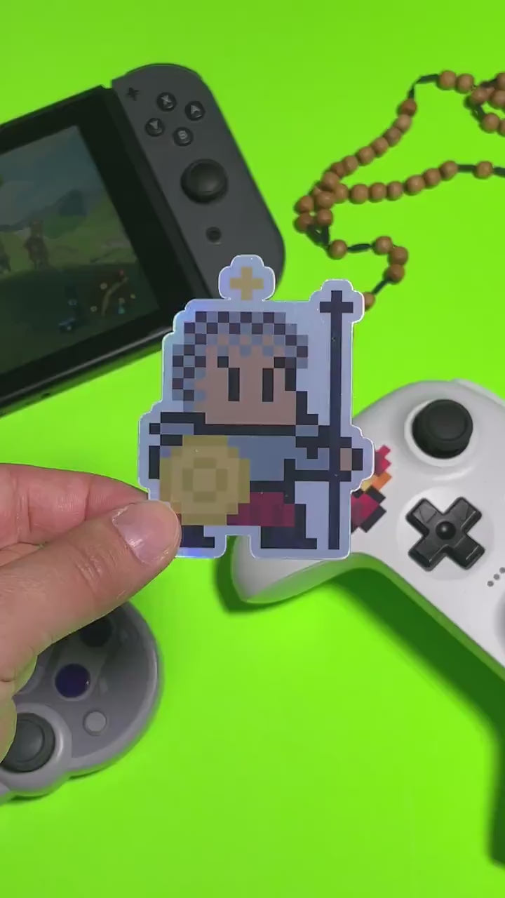 Holographic St. Joan of Arc Video Game Sticker