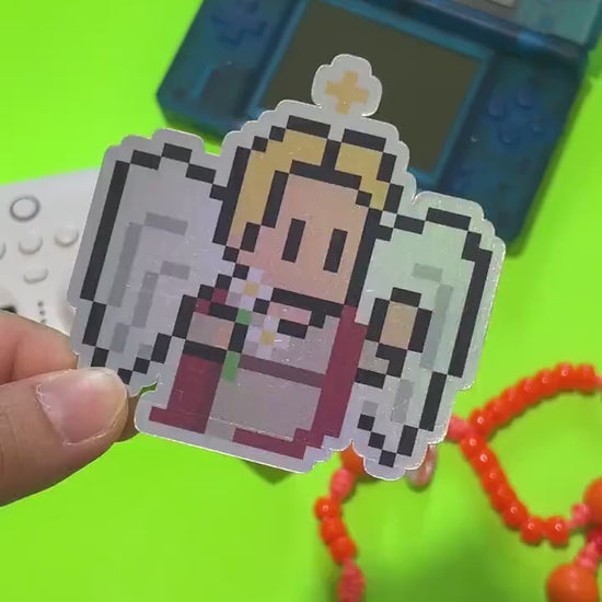 St. Gabriel the Archangel Holographic Video Game Sticker