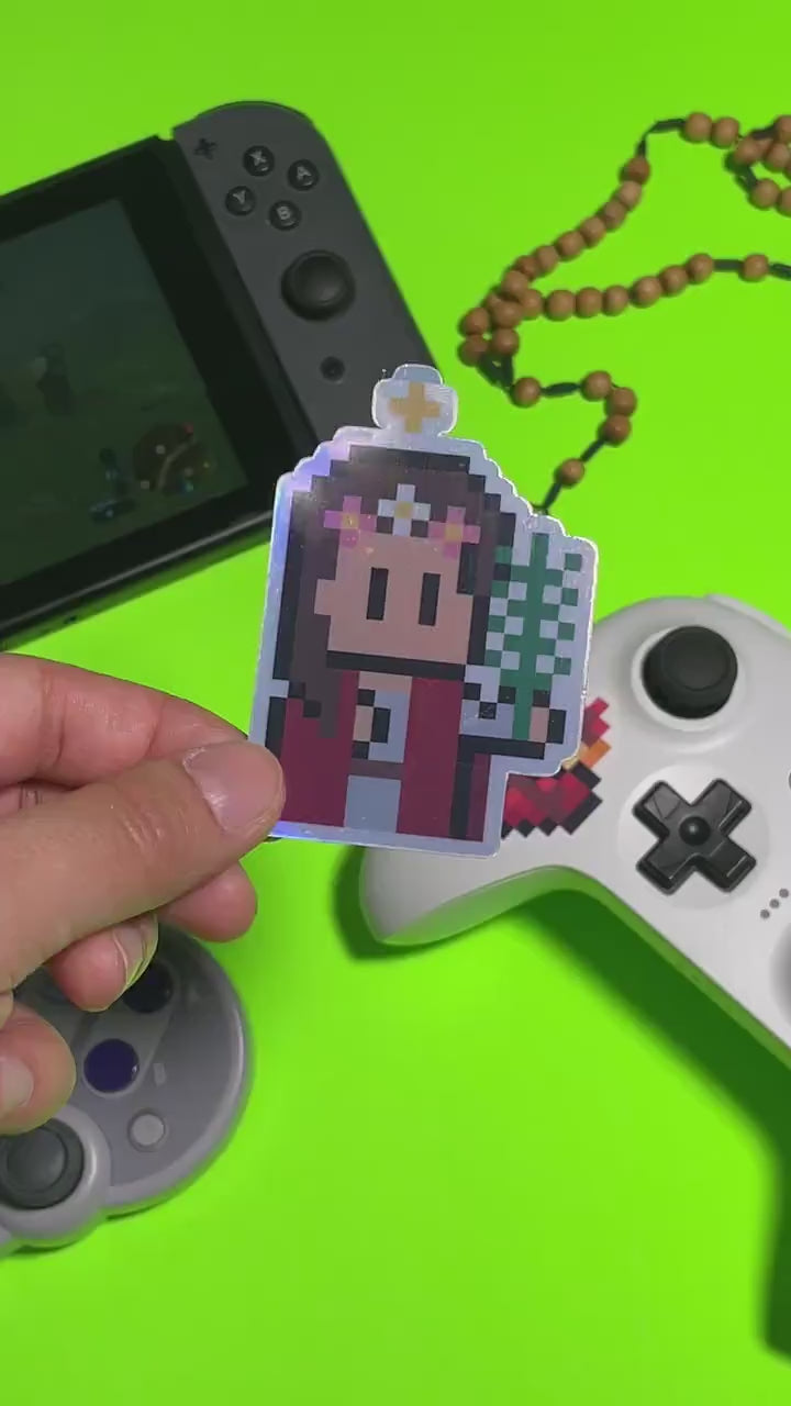 Holographic St. Philomena Video Game Sticker