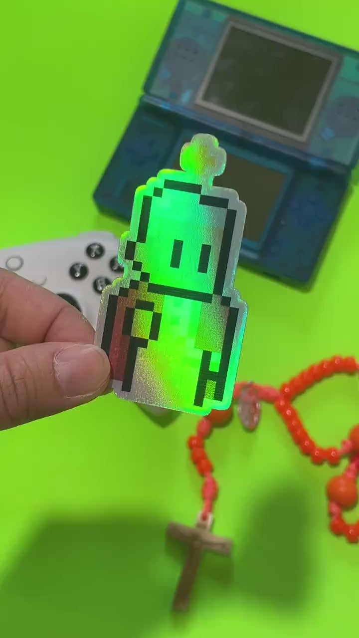 St. Pius X Holographic Video Game Sticker