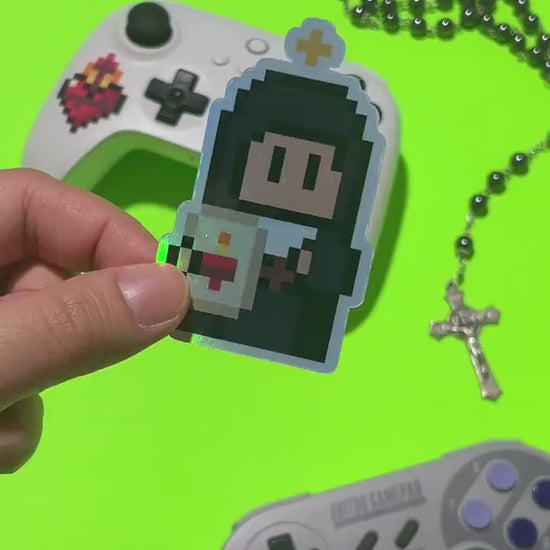 Holographic St. Margaret Mary Video Game Sticker