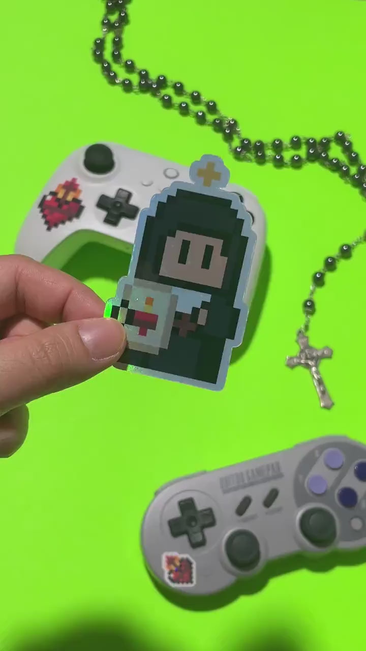 Holographic St. Margaret Mary Video Game Sticker