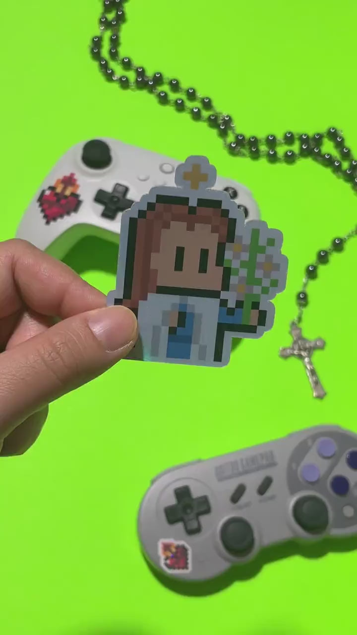 Holographic St. Maria Goretti Video Game Sticker