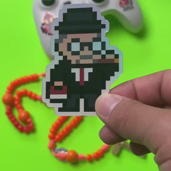 Holographic G.K. Chesterton Video Game Sticker