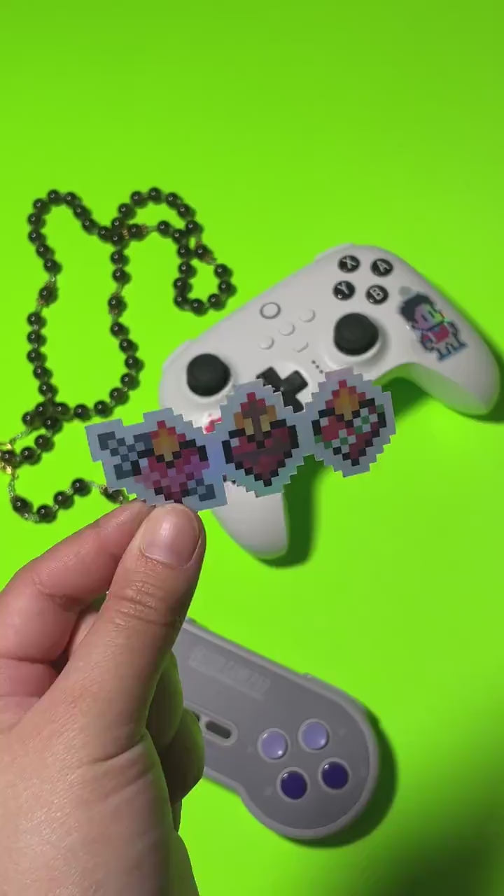 Holy Family Hearts Retro Holographic Video Game Sticker