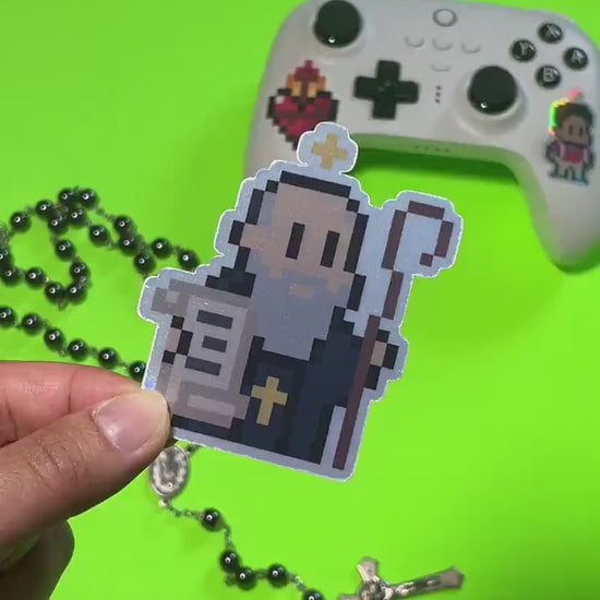 St. Benedict Holographic Video Game Sticker