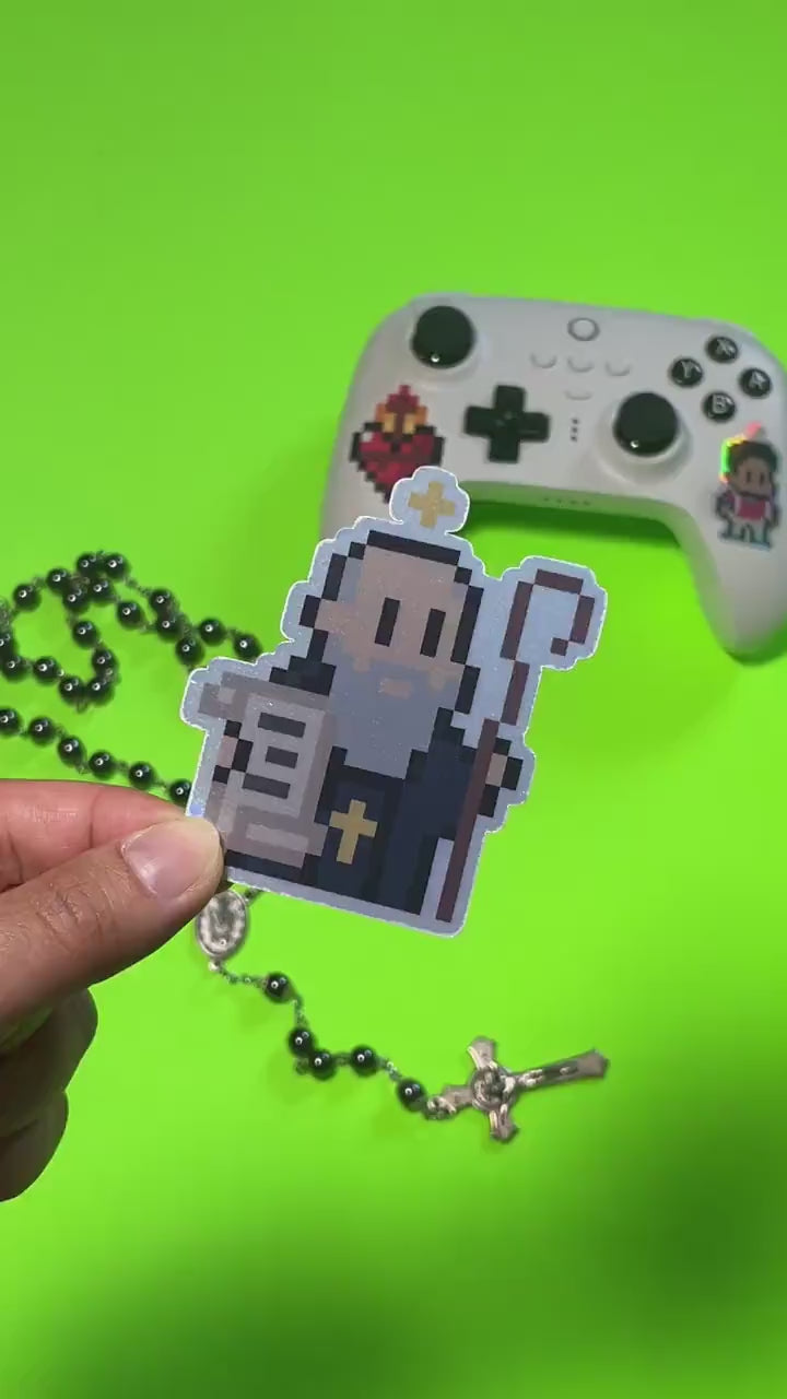 St. Benedict Holographic Video Game Sticker