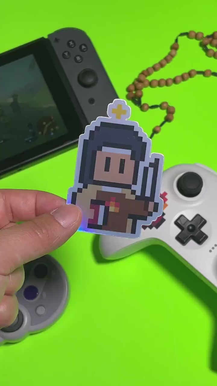 Holographic St. Teresa of Avila Video Game Sticker