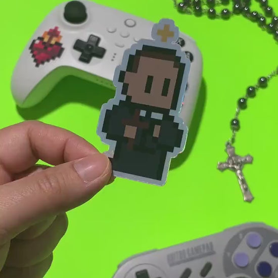 Holographic St. Gerald Majella Video Game Sticker