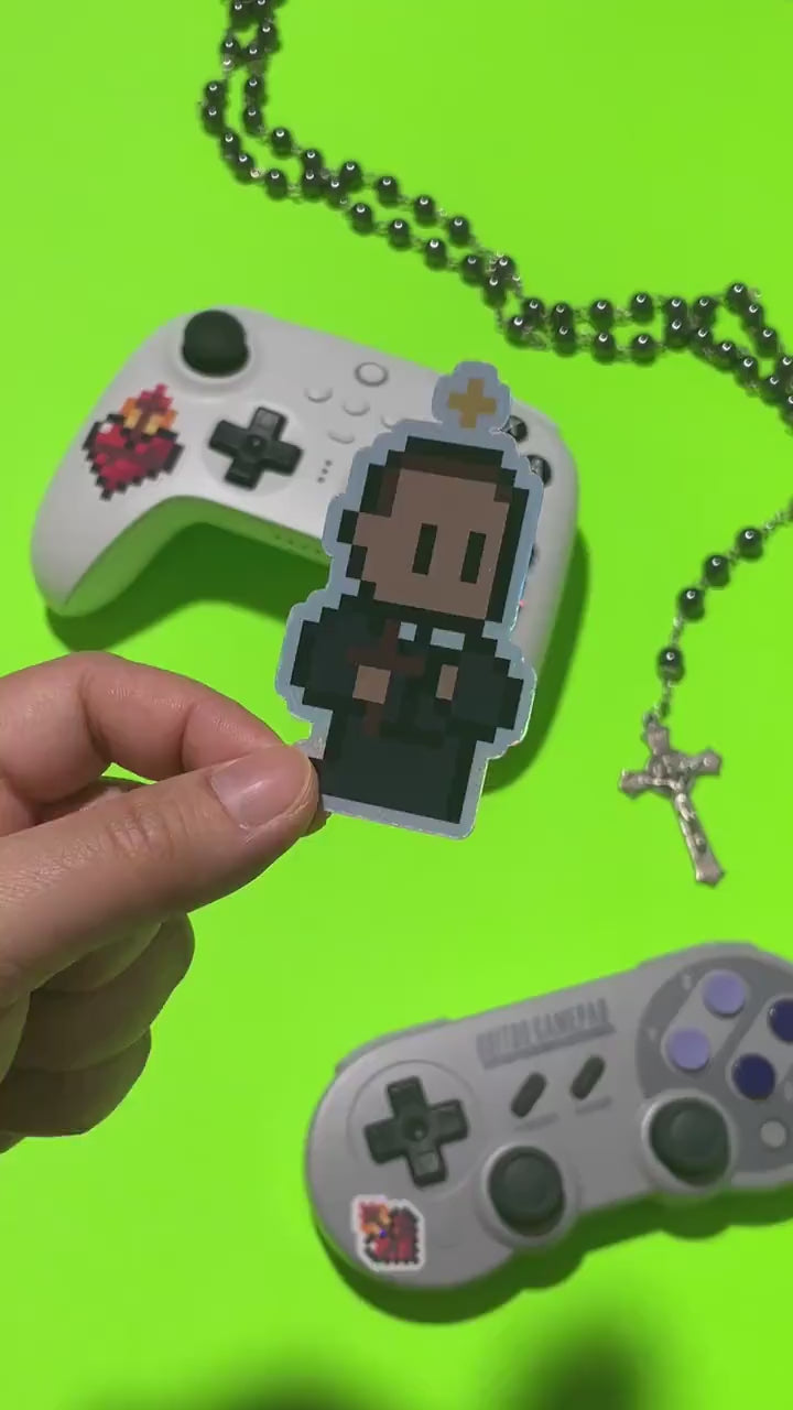 Holographic St. Gerald Majella Video Game Sticker