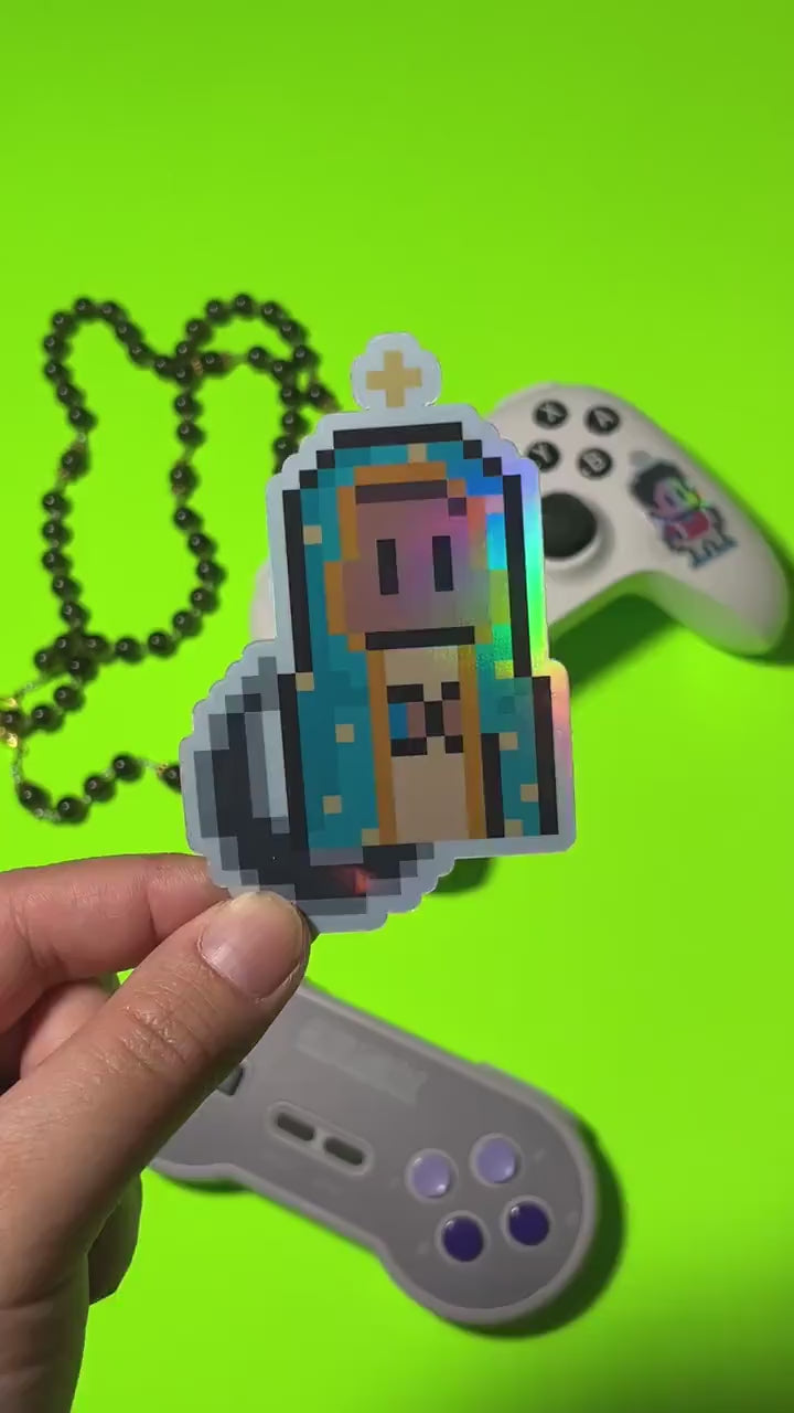 Our Lady of Guadalupe Holographic Video Game Sticker