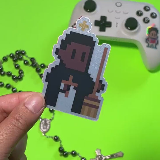 St. Martin de Porres Holographic Video Game Sticker