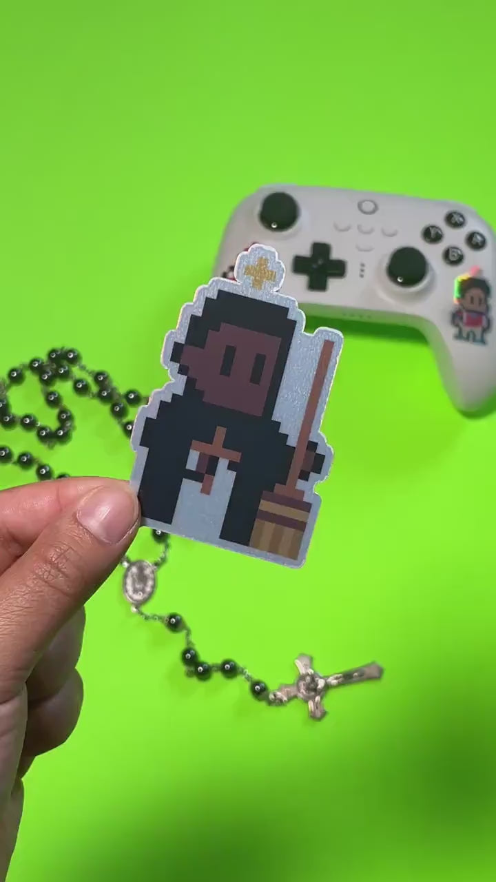 St. Martin de Porres Holographic Video Game Sticker
